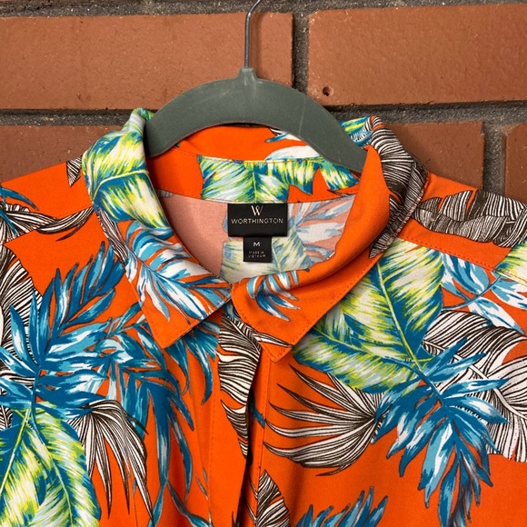 Orange tropical Midi knit dress - Picture 4 of 7